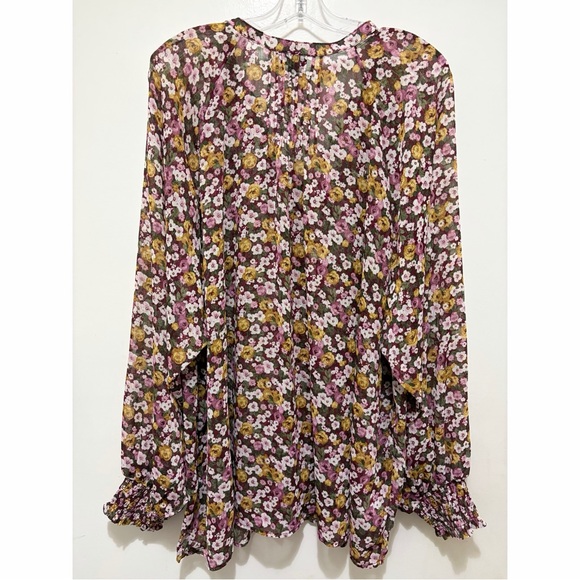 Torrid Crinkle Chiffon Smocked Blouson Sleeve Blouse 5X NWT - Picture 8 of 8